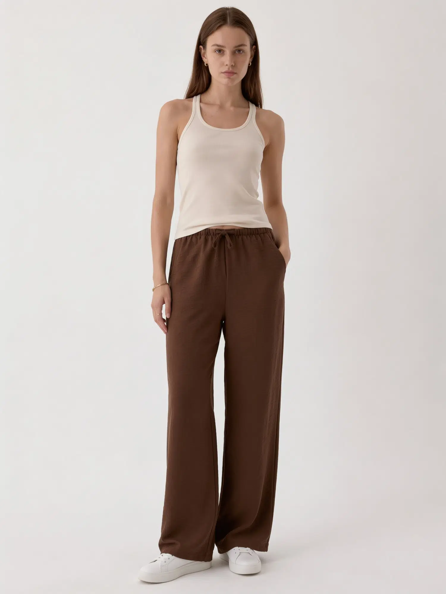 Bel Lastikli Bol Paça Pantolon S16372