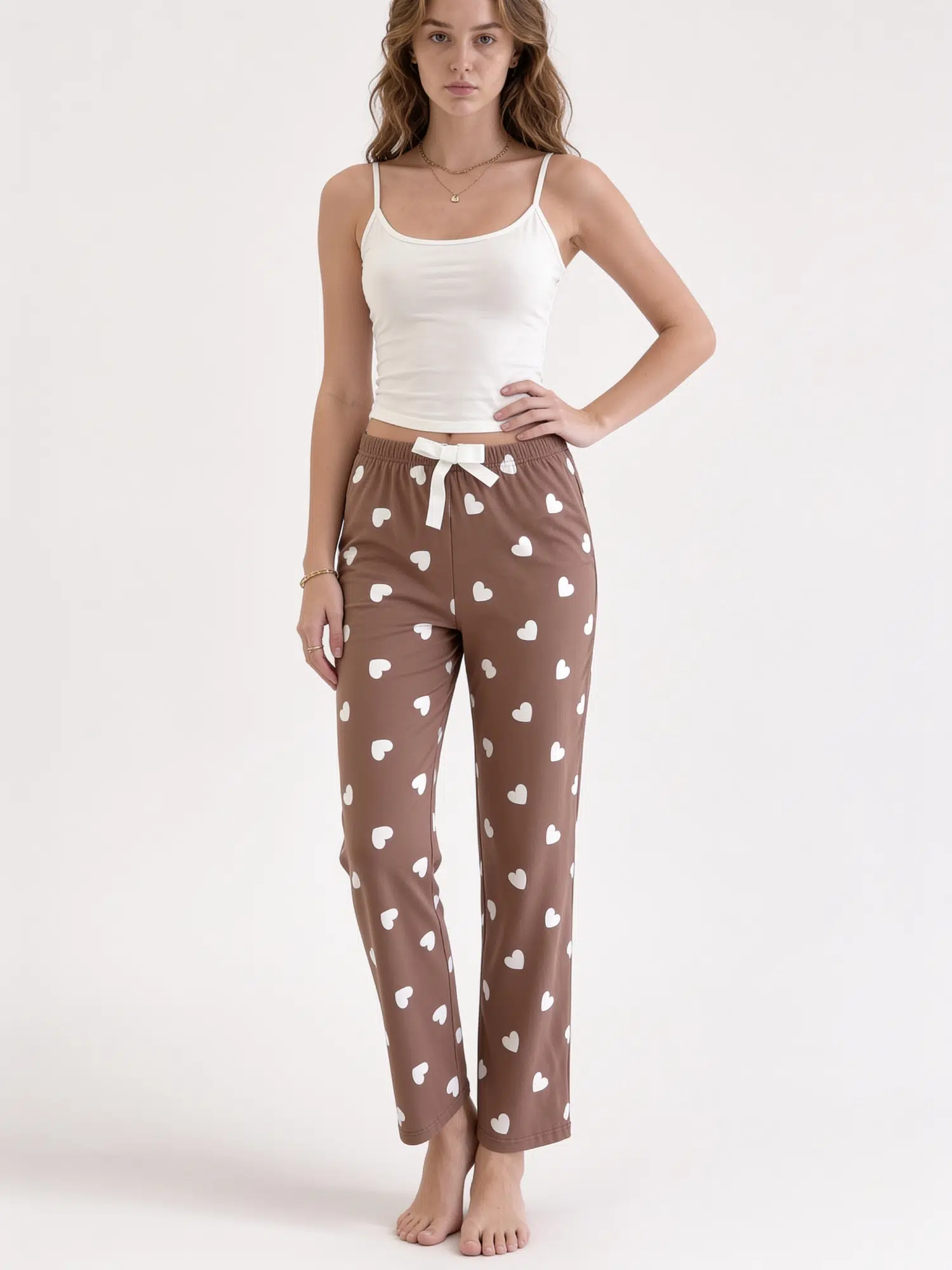 Büyük Kalp Baskılı Pijama Altı 4522