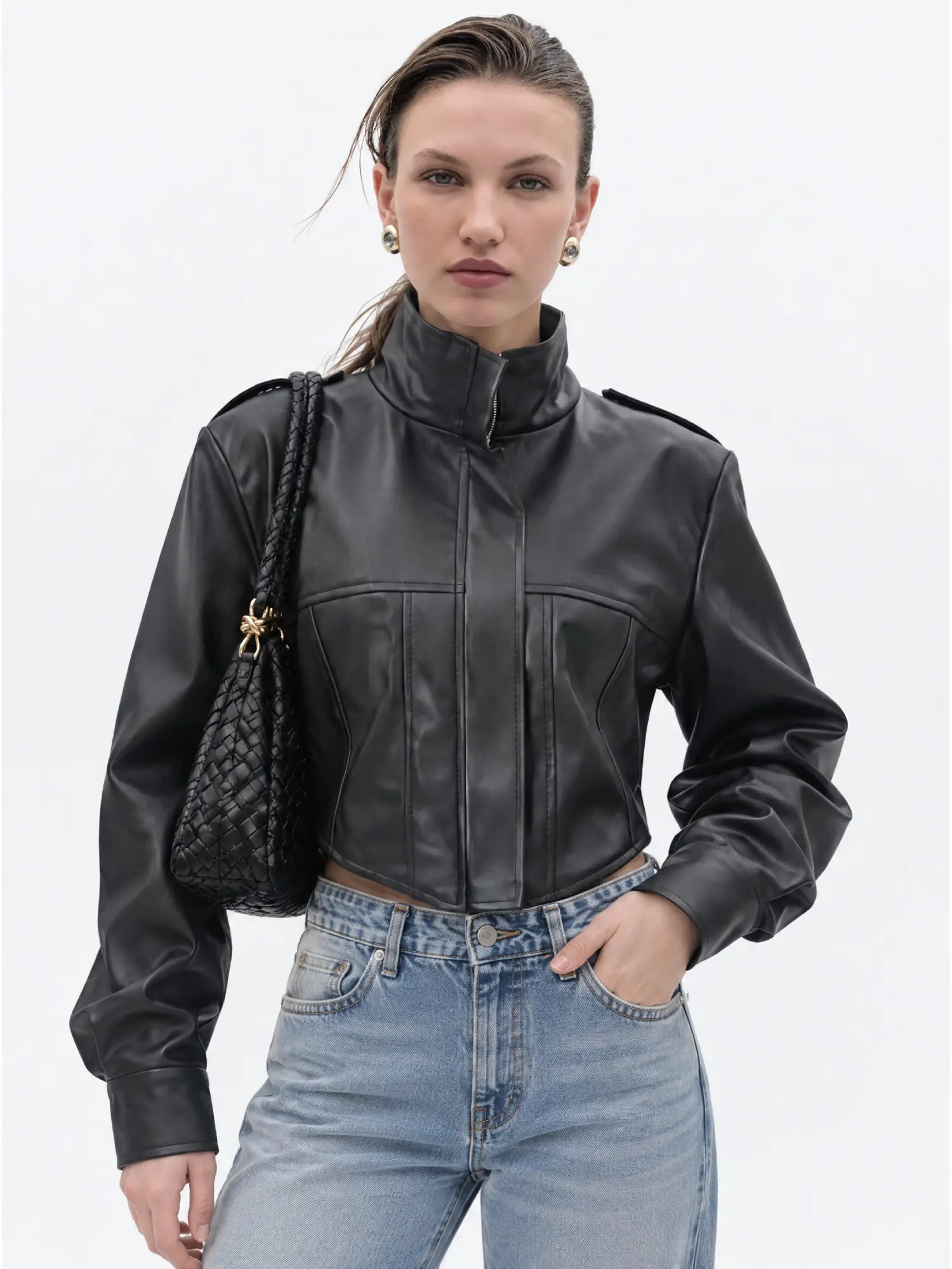 Crop Deri Ceket 2922