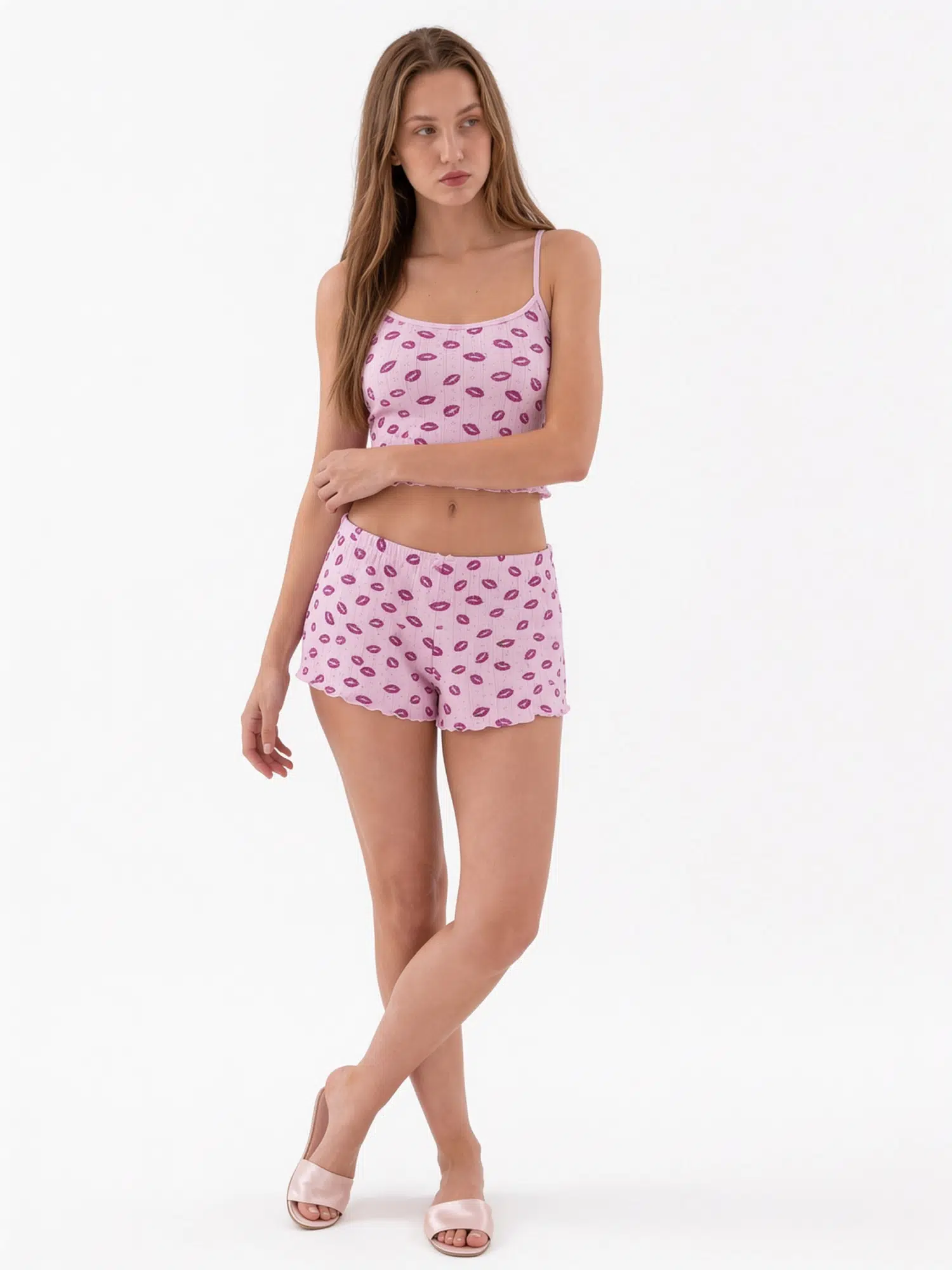 Dudak Baskılı Şortlu Pijama Takımı 3203