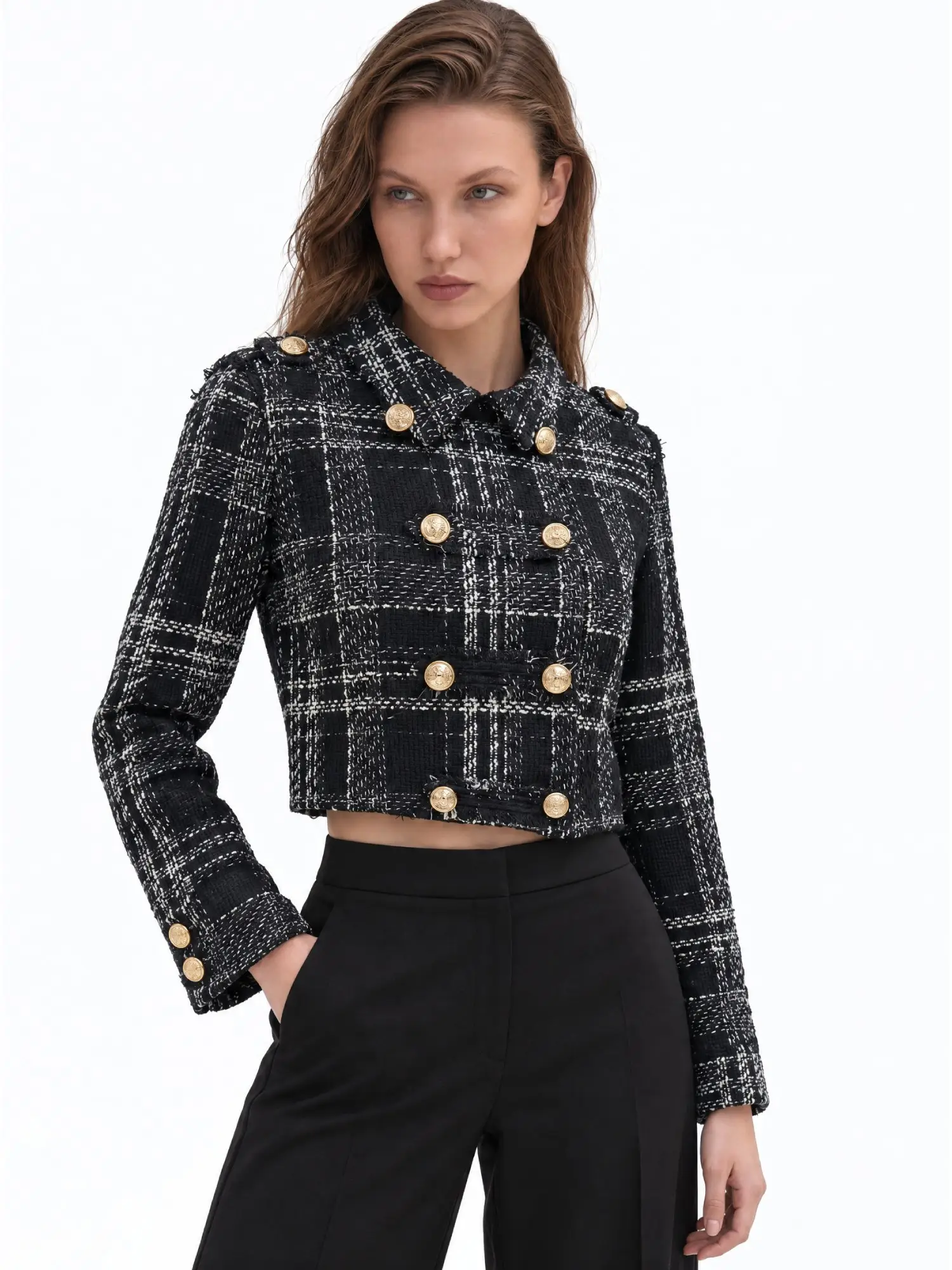 Ekoseli Crop Ceket 9794