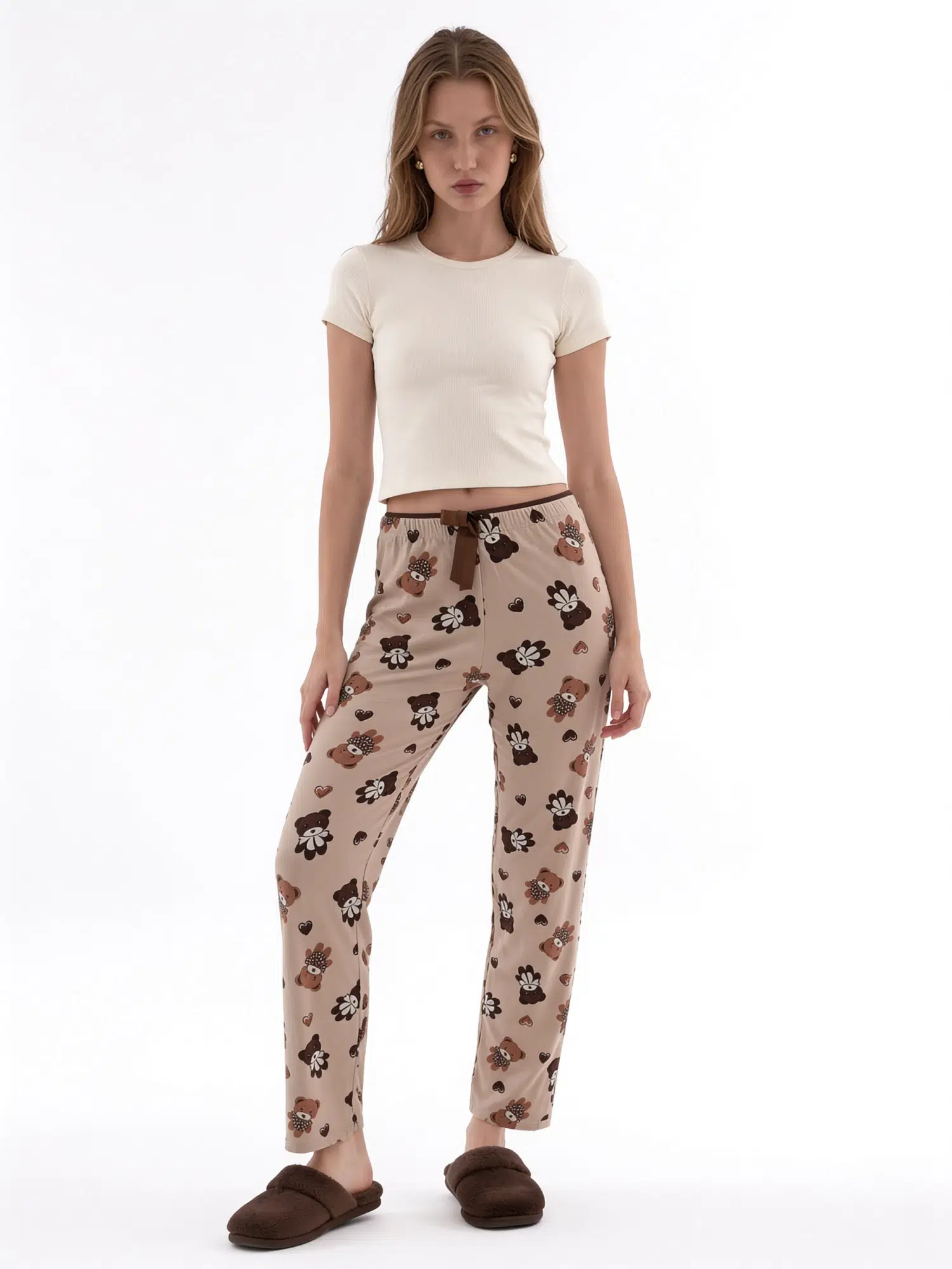 Fiyonklu Ayıcıklı Pijama Altı 4535
