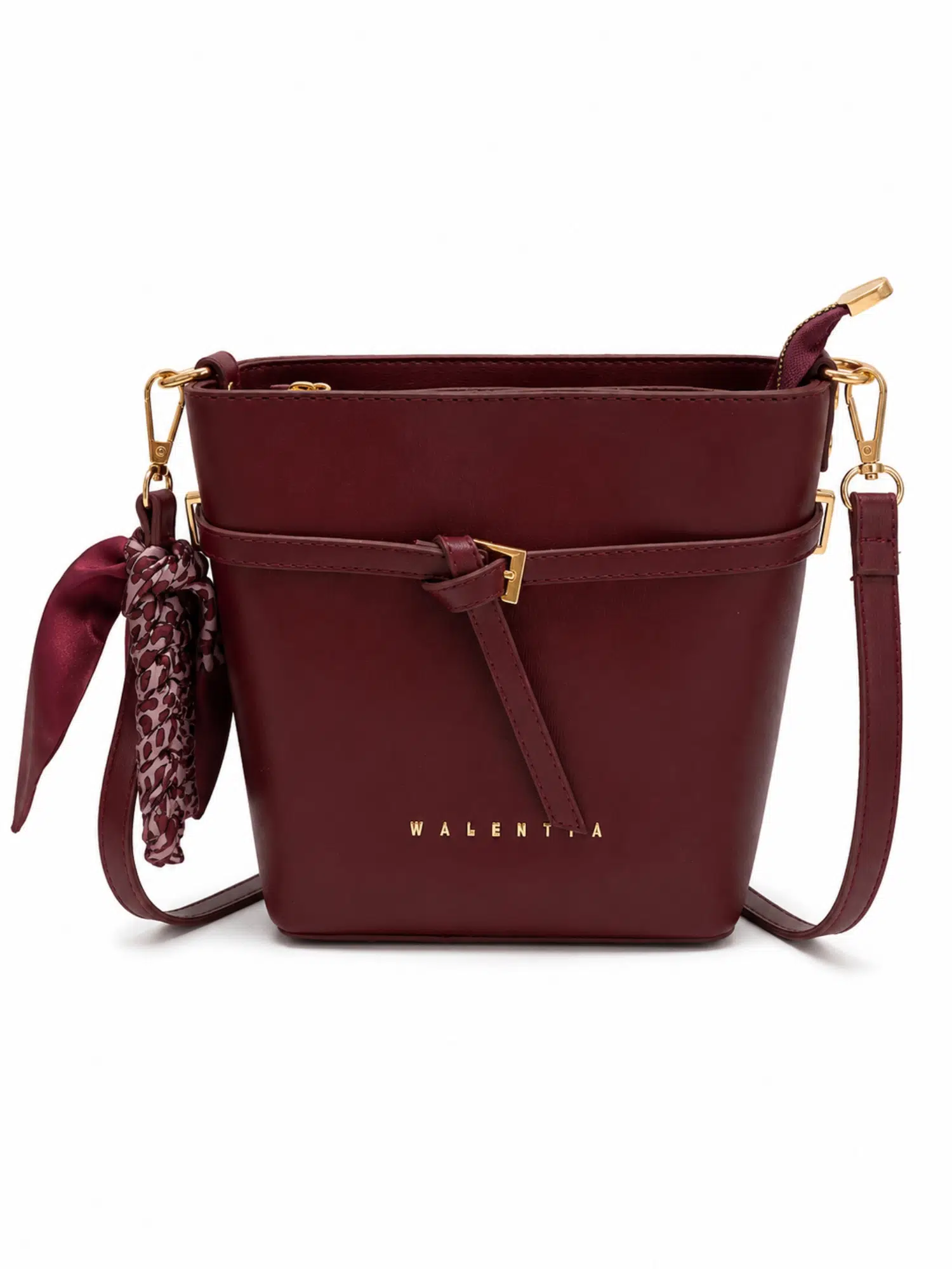 Fularlı Bucket Çanta 2005 - BORDO
