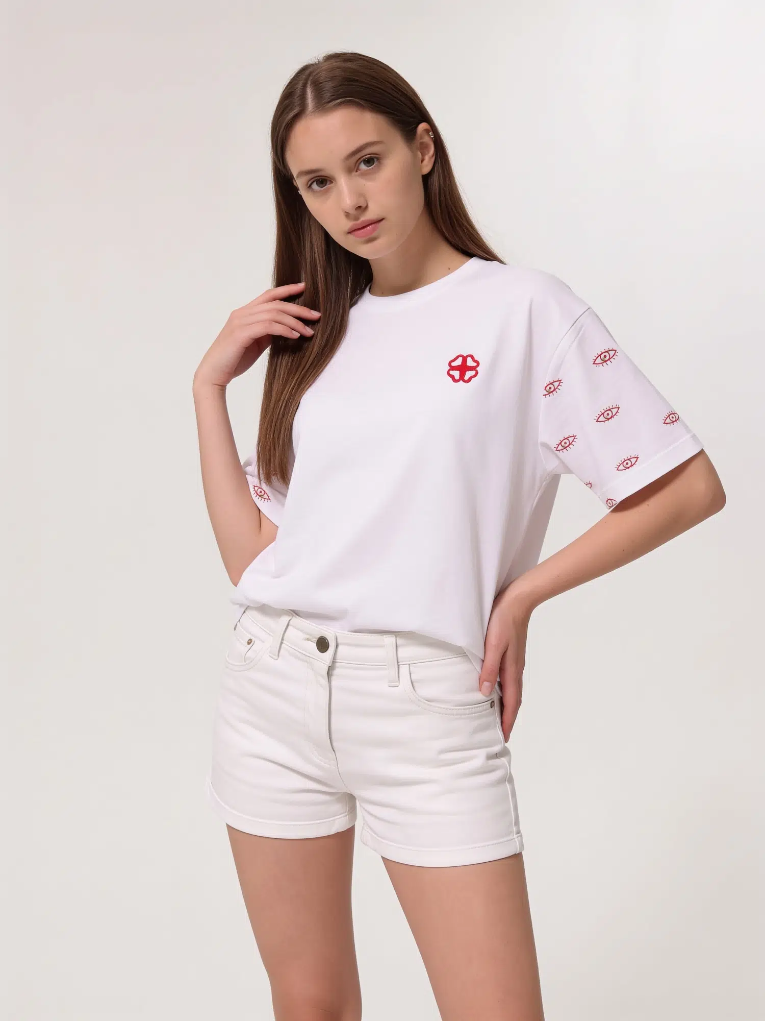 Göz Baskılı Tshirt 8480