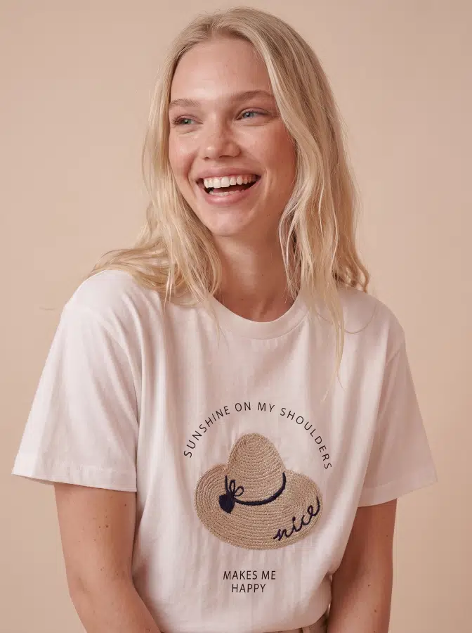 Hasır Şapkalı Tshirt 00419