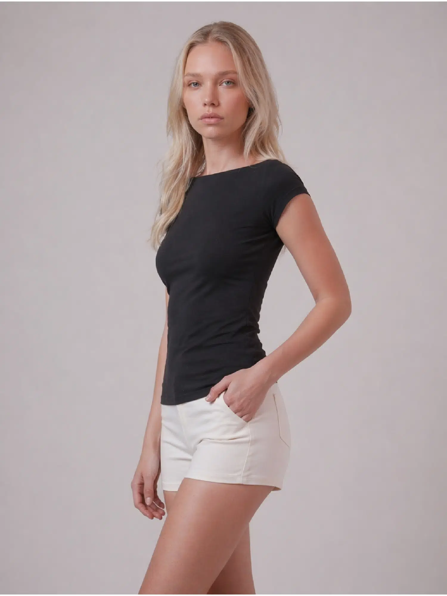 Kayık Yaka Bluz S0019539 - SİYAH