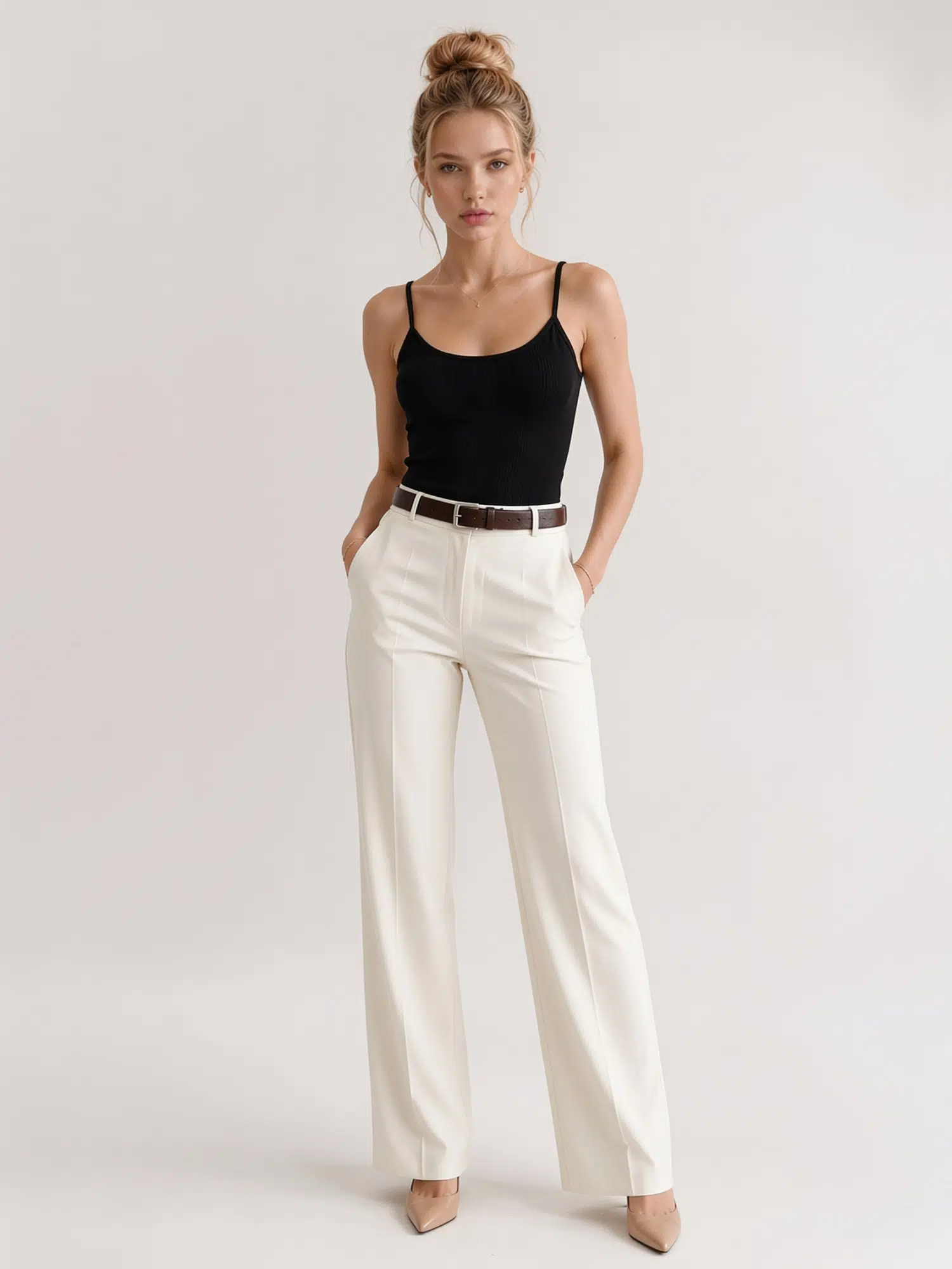 Kemerli Bol Paça Pantolon 17269