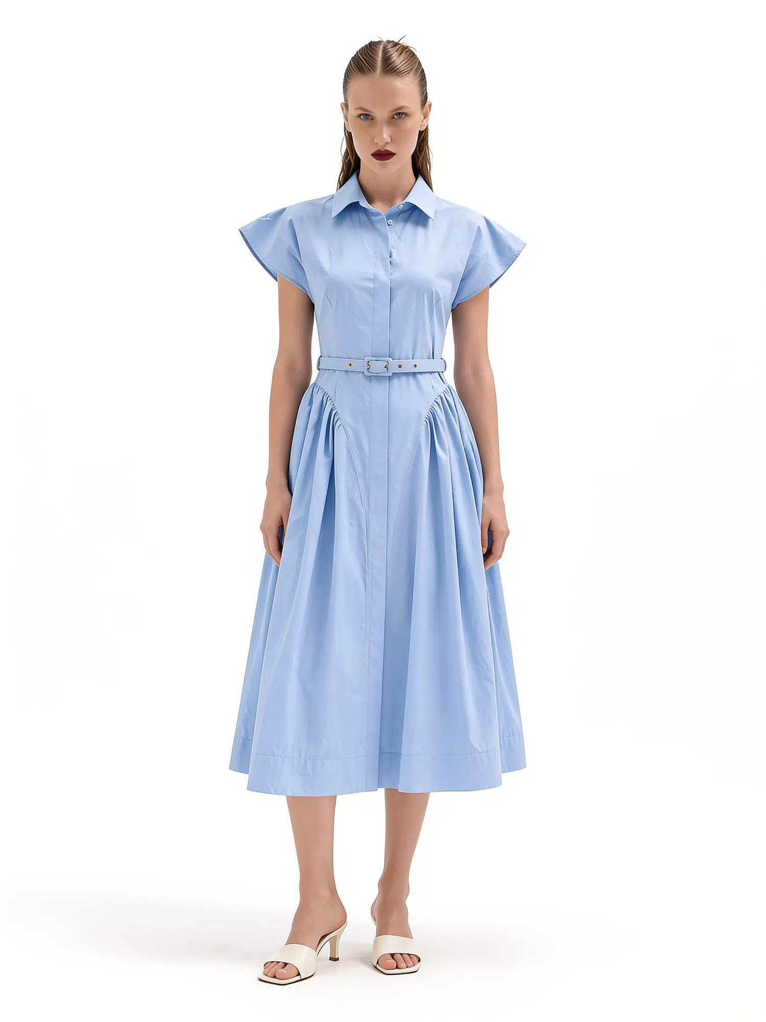 Kemerli Düğmeli Elbise LS0522