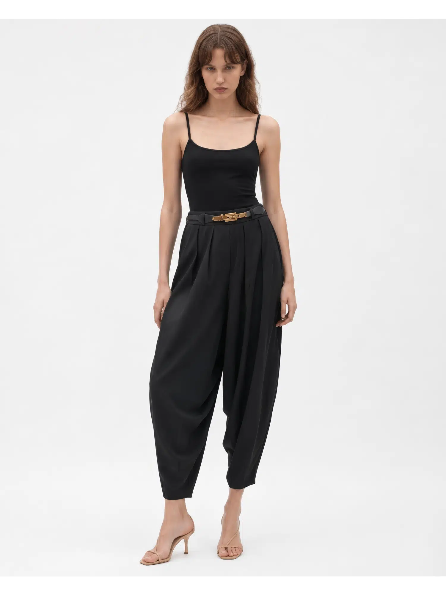 Kemerli Şalvar Model Pantolon 17622 - SİYAH