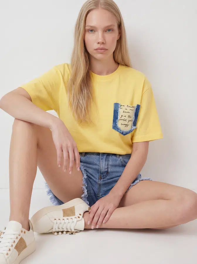 Kot Cep Detaylı Tshirt 20686