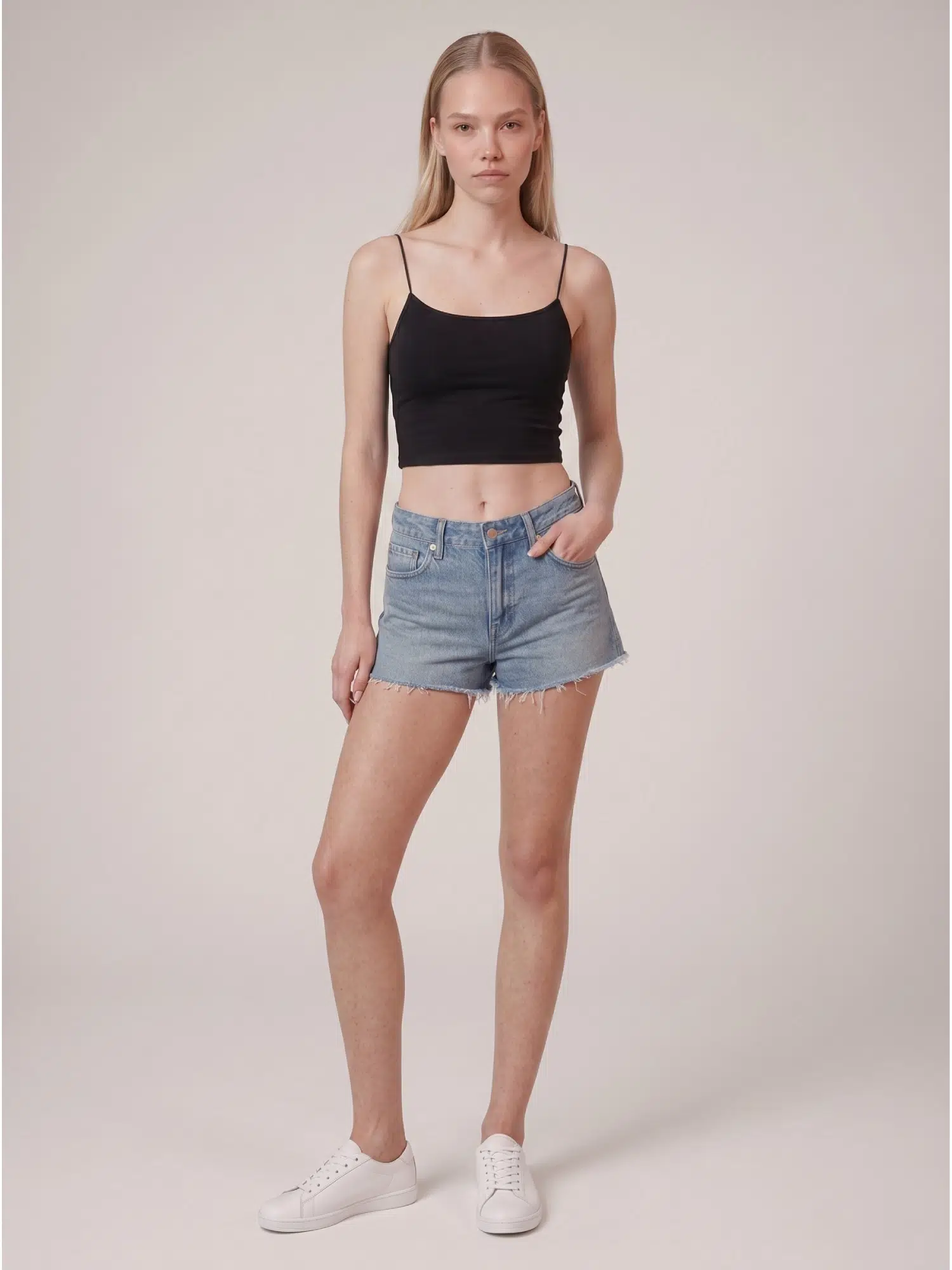 Lastik Askılı Crop Atlet 3077 - SİYAH