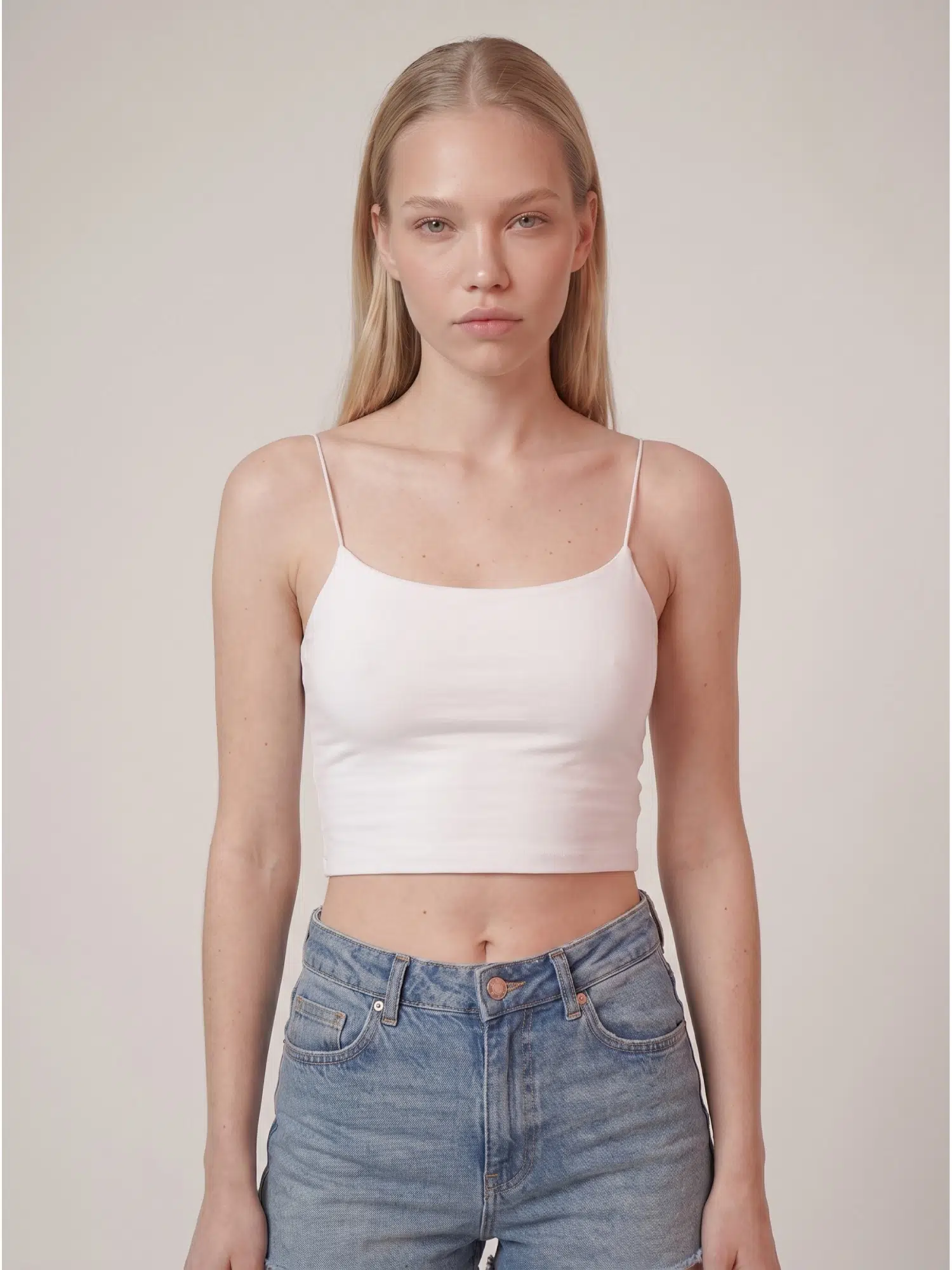 Lastik Askılı Crop Atlet 3077
