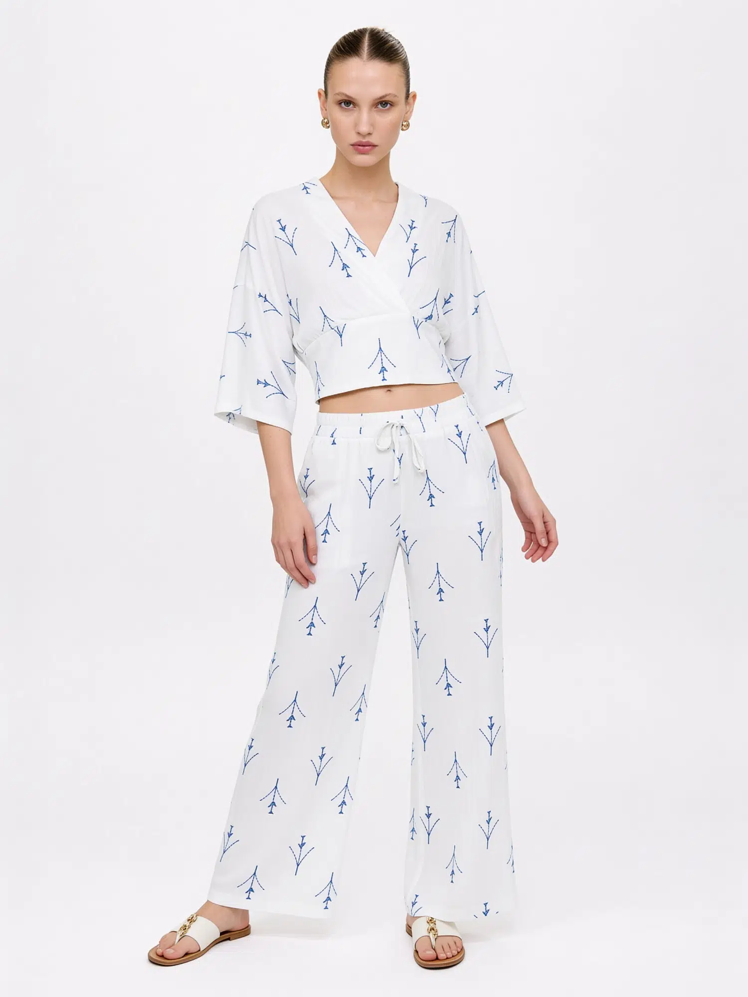 Nakışlı Pantolon Bluz Takım 6456