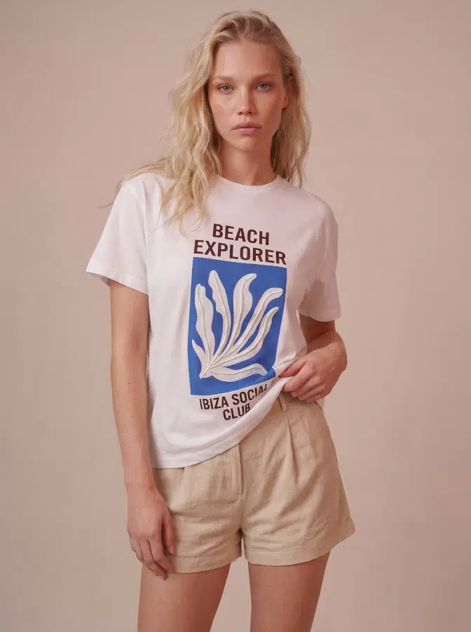 Nakışlı Yazılı Tshirt 01943