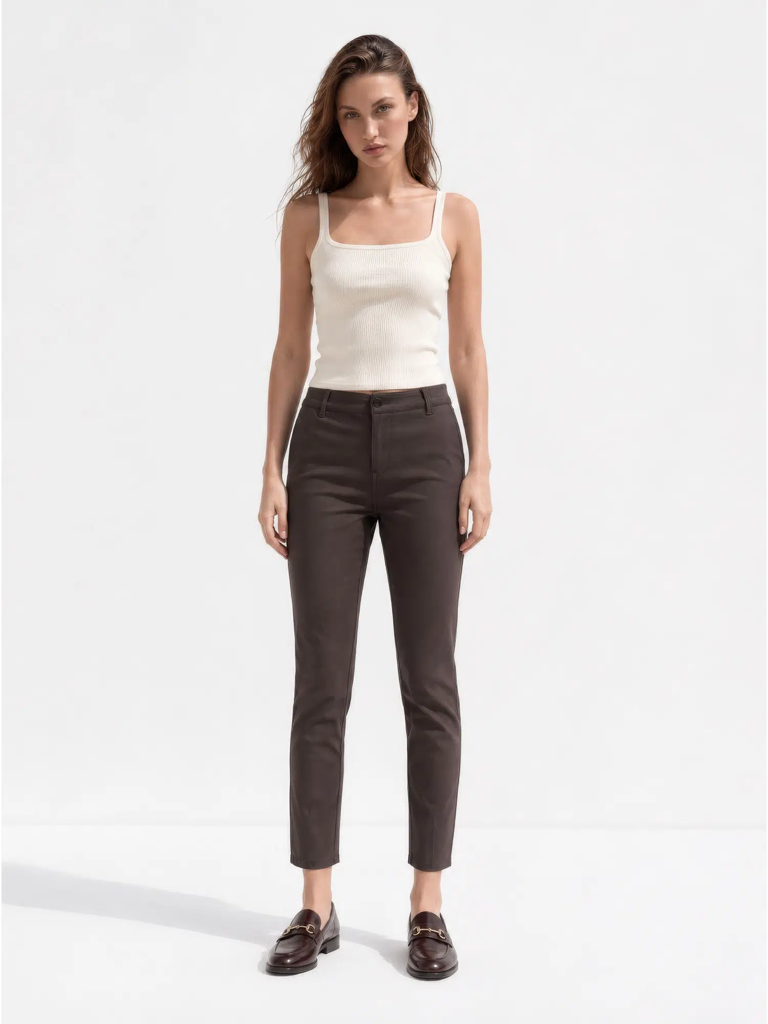 Paça Pensli Cepli Pantolon X-231 - KAHVE