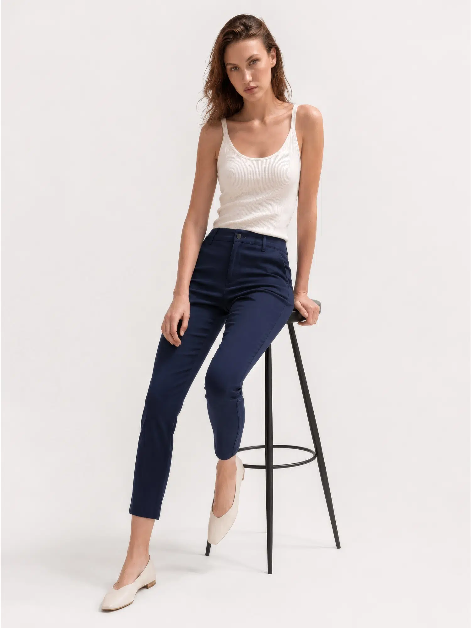 Paça Pensli Cepli Pantolon X-231 - LACİVERT