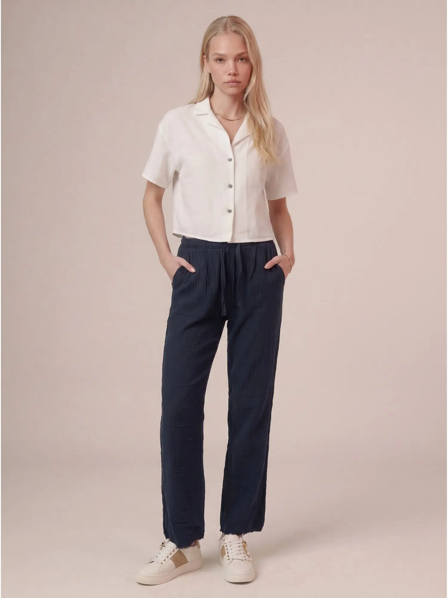 Paça Püsküllü Müslin Pantolon 5504