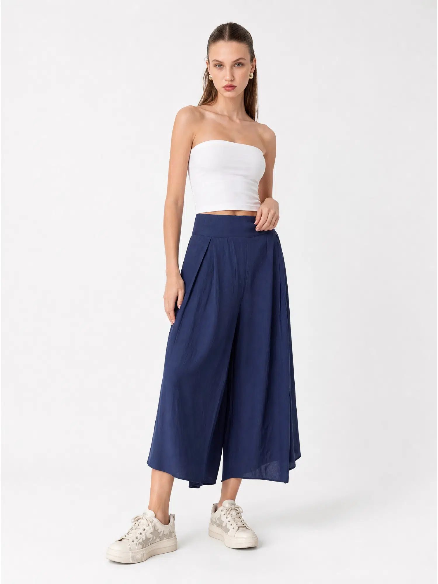 Pile Detay Şalvar Pantolon S019816 - LACİVERT