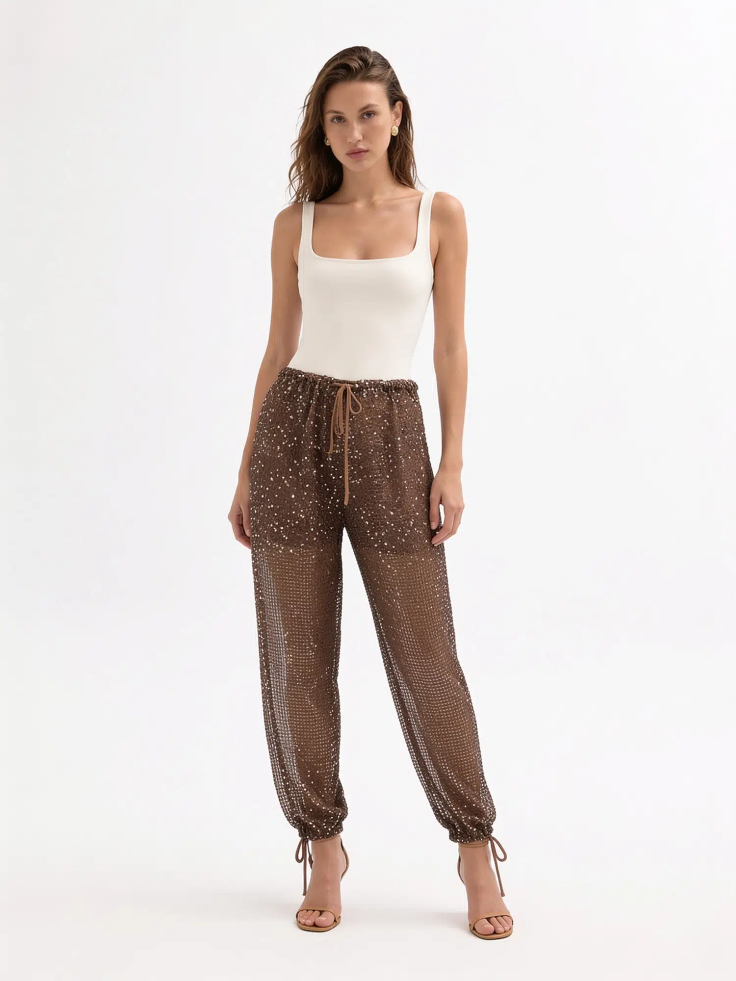 Pullu Astarlı Pantolon 23162 - KAHVE
