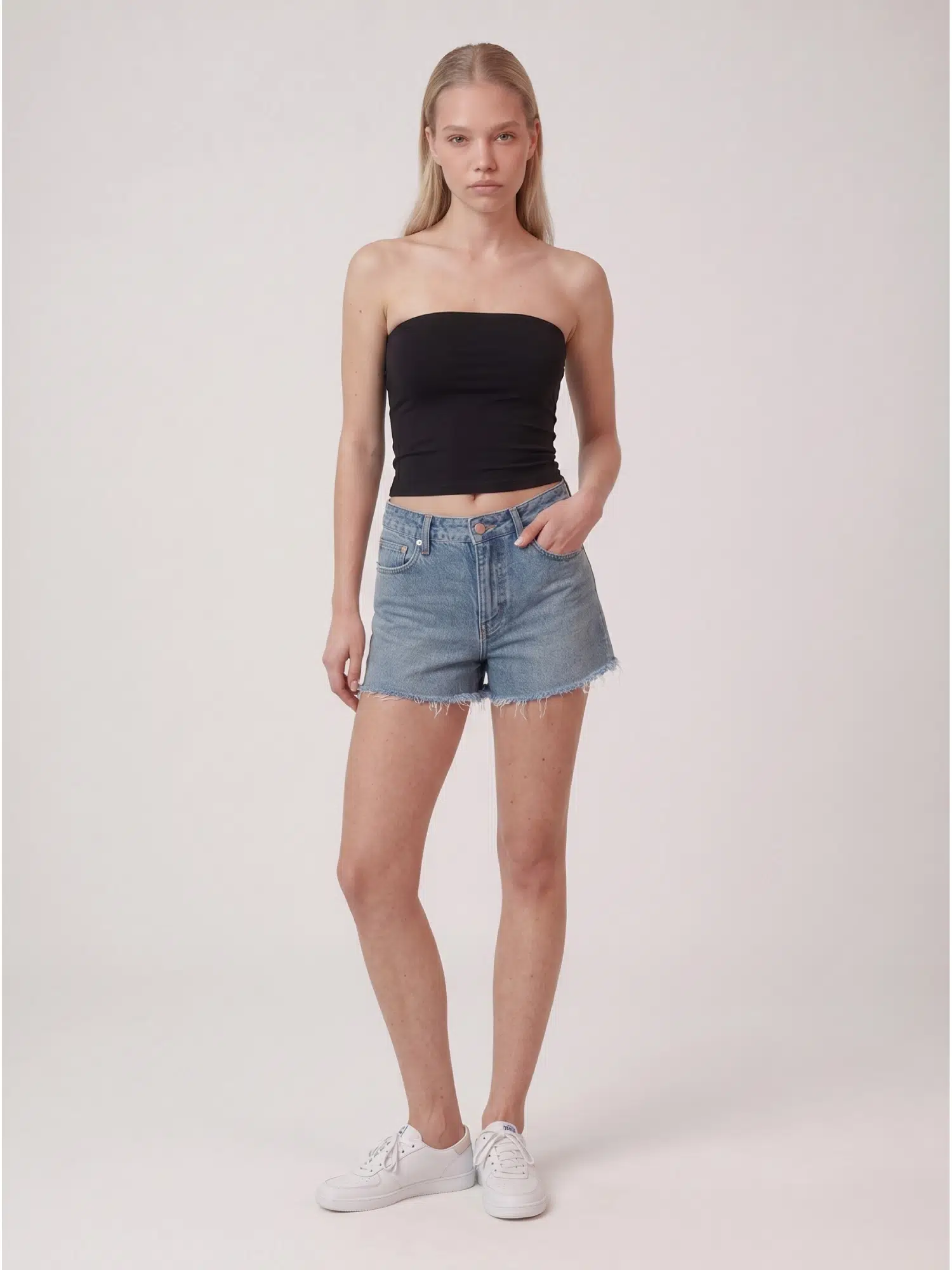 Straplez Bluz S019611 - SİYAH