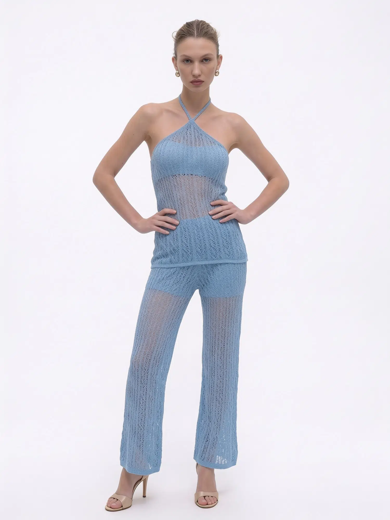 Triko Bluz Pantolon Takım 4776 - MAVİ