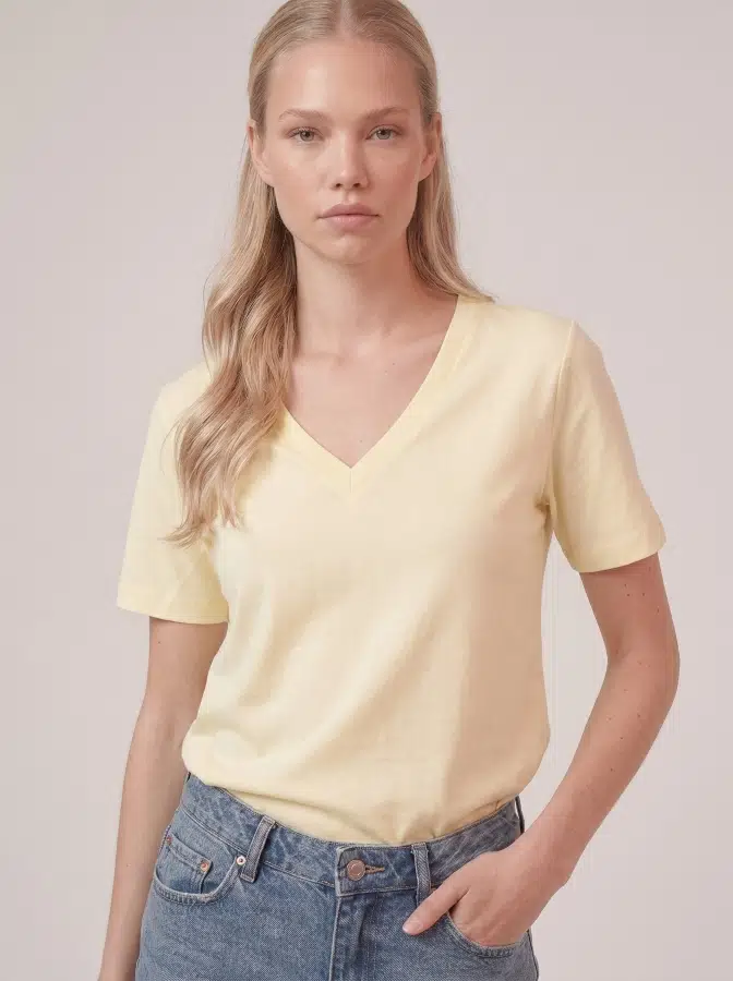 V Yaka Basic Tshirt 17885